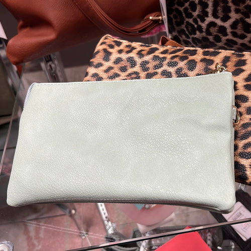 Riley~3 Compartment Crossbody/Wristlet-Seafoam