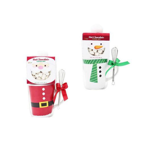 Holiday Cocoa Mug Sets (2oz): Santa Cocoa Mug Set