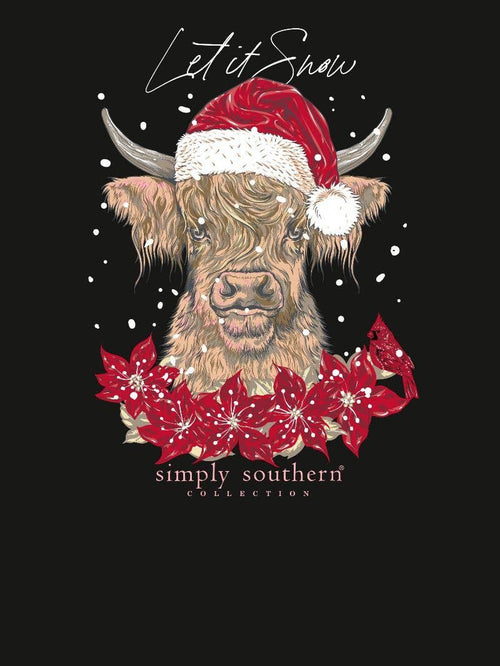 “SNOW COW” Long Sleeve Simply Southern T-Shirt