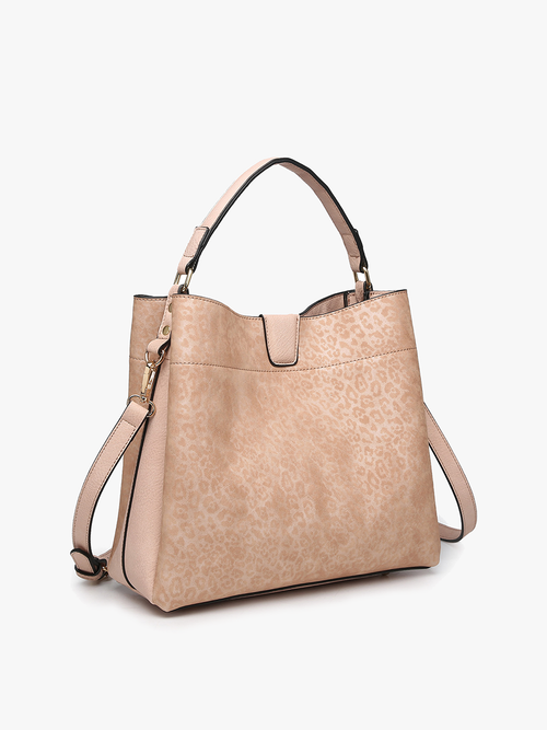 Tati ~ Cheetah Satchel: Peach