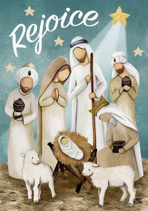 Rejoice Nativity House Flag