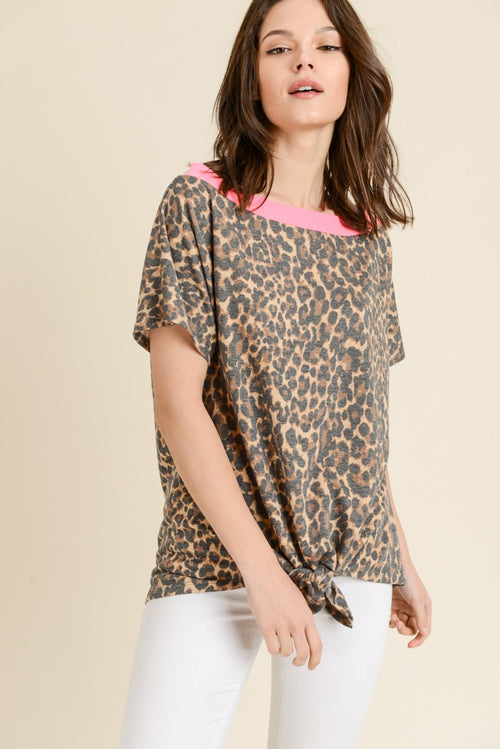 Alex ~ Leopard Self Tie Top