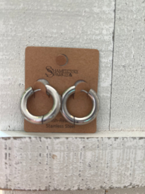 Non-Tarnish Stainless Steel Hoop Earrings