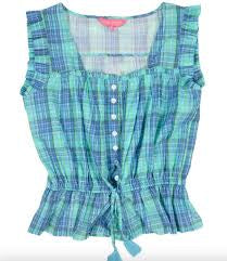 Plaid Smocked Top