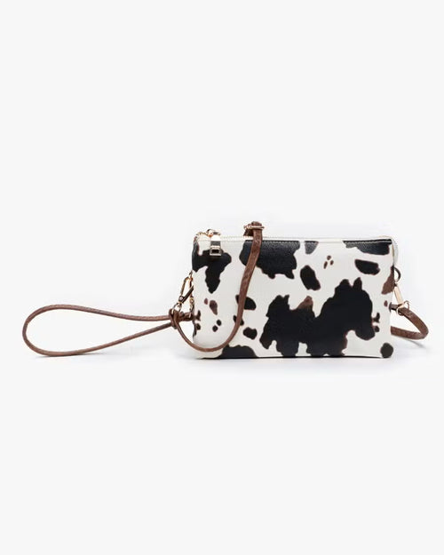 Riley ~ 3 Compartment Crossbody/Wristlet - Cow