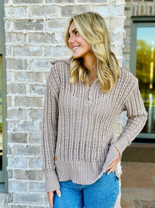 Soft Pull Sweater in Tan