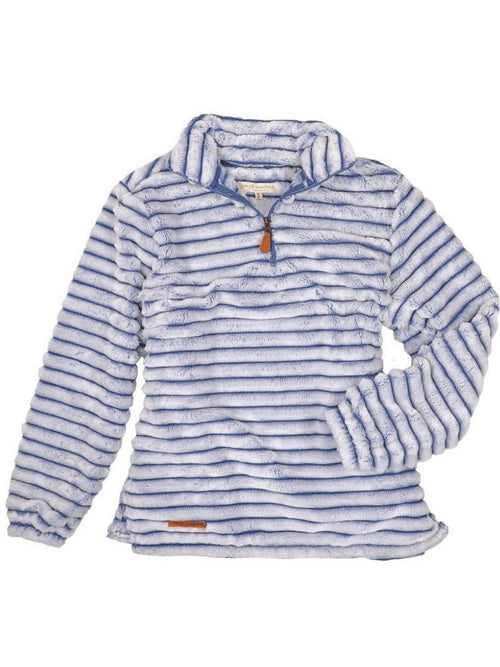 Luxe Ultra Soft Striped Pullover ~ Steel