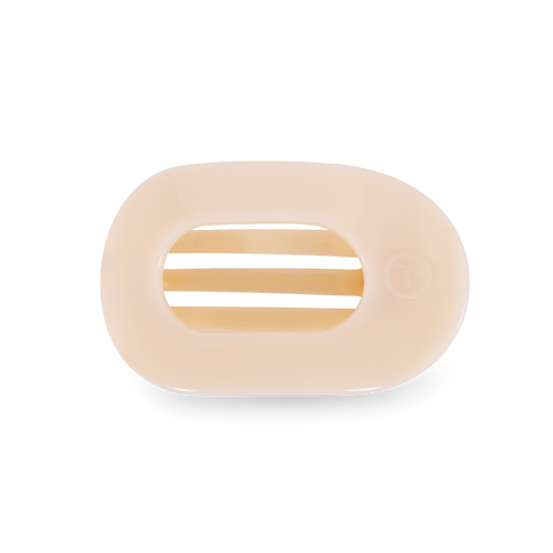 Almond Beige Small Flat Round Clip