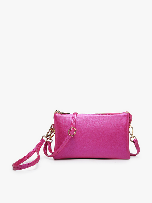 Riley ~ 3 Compartment Crossbody/Wristlet: Rubellite