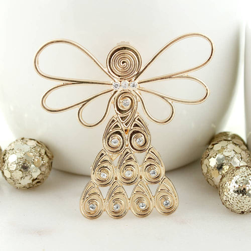 Gold & Crystal Christmas Angel Pin/Pendant