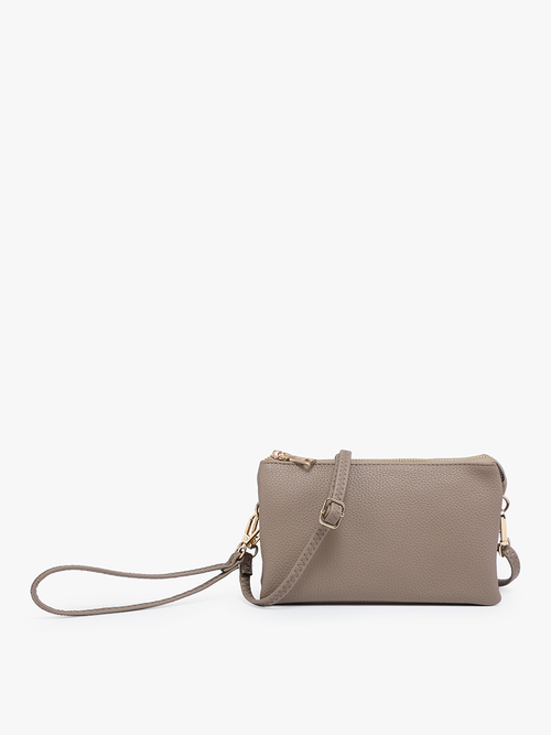 Riley Monogrammable 3 Compartment Crossbody/Wristlet: Khaki