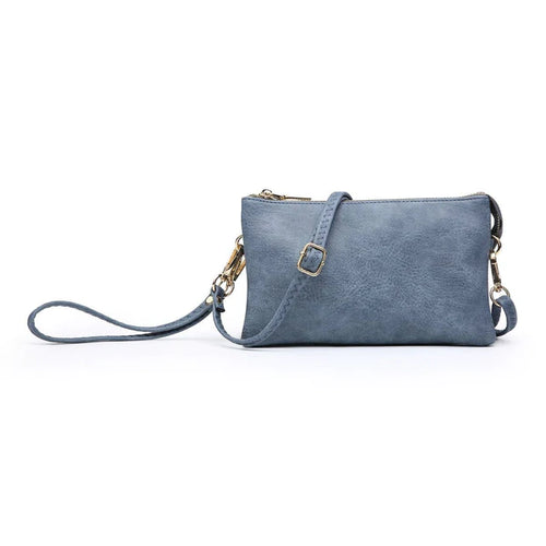 Riley ~ 3 Compartment Crossbody/Wristlet-Denim Blue