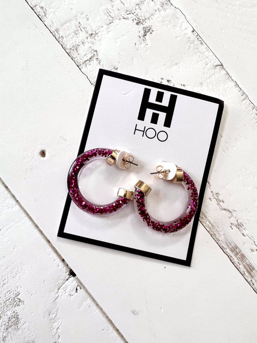 Dark Pink Glitter Hoo Hoop Minis