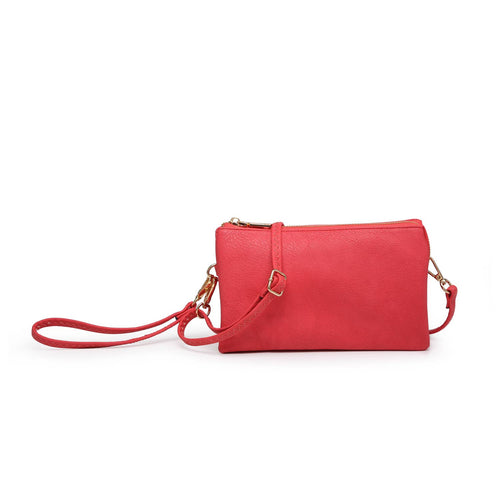 Riley ~ 3 Compartment Crossbody/Wristlet-Hot Pink look