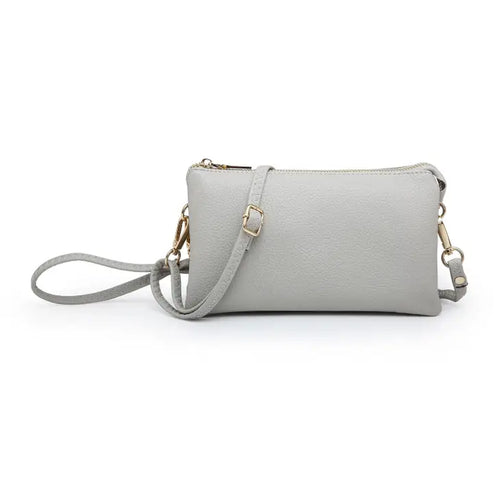 Riley~ 3 Compartment Crossbody/Wristlet-Grey