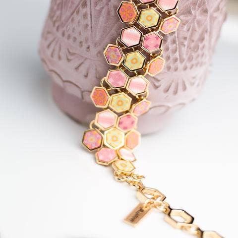 Pink Salt Hexagon Toggle Bracelet by JILZARAH