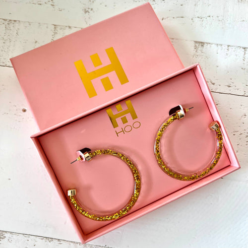 Gold Glitter Hoo Hoops