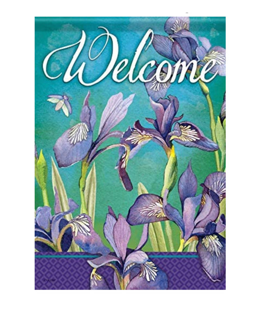 Irises in Bloom Garden Flag