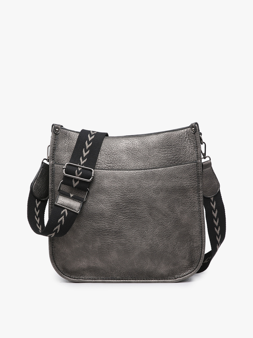 Chloe ~ Crossbody with Guitar Strap - Gun Metal