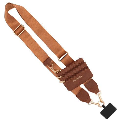 Clip & Go Crossbody Strap with Pouch - Neutral Collection: Brown