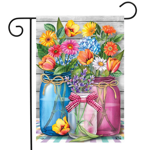 Spring Floral Jars Garden Flag