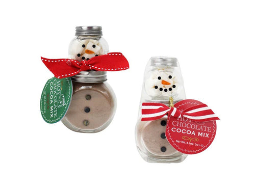 2 Stack Glass Jar - Snowman Cocoa Set: Assorted