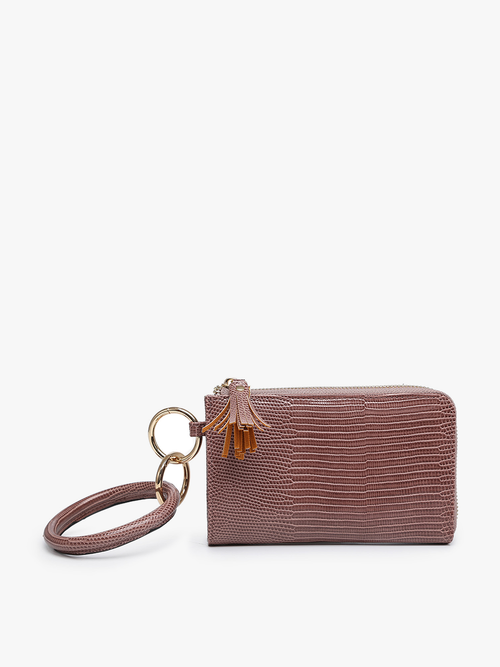 Liv ~ Lizard Bangle Wristlet/Wallet - Mauve 349