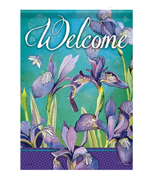 “Irises in Bloom" Dura Soft House Flag