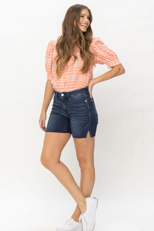 Judy Blue Mid Length Cut Off Shorts